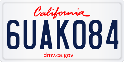 CA license plate 6UAK084