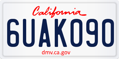 CA license plate 6UAK090
