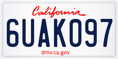 CA license plate 6UAK097