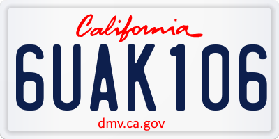 CA license plate 6UAK106