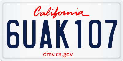 CA license plate 6UAK107