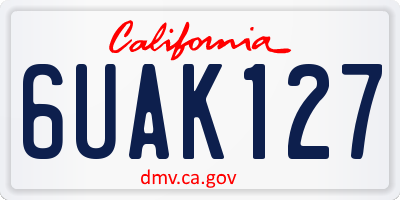 CA license plate 6UAK127