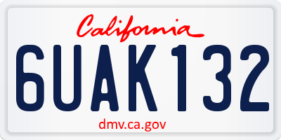 CA license plate 6UAK132