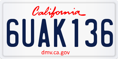 CA license plate 6UAK136