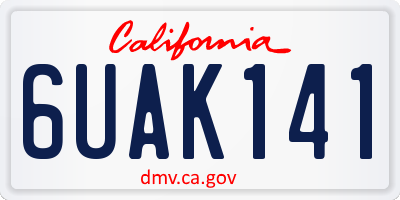 CA license plate 6UAK141