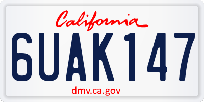 CA license plate 6UAK147