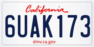 CA license plate 6UAK173