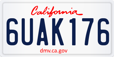 CA license plate 6UAK176