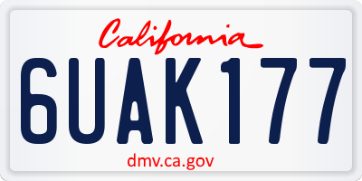 CA license plate 6UAK177