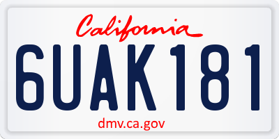 CA license plate 6UAK181