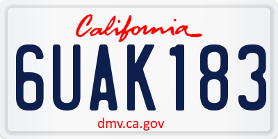 CA license plate 6UAK183