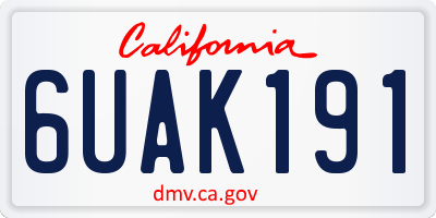 CA license plate 6UAK191