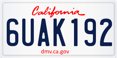 CA license plate 6UAK192