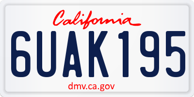 CA license plate 6UAK195