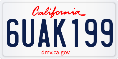 CA license plate 6UAK199