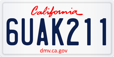 CA license plate 6UAK211