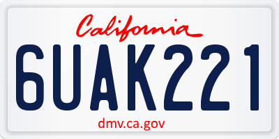 CA license plate 6UAK221