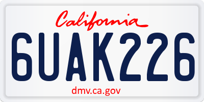 CA license plate 6UAK226