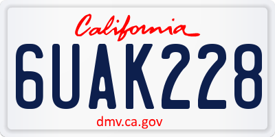CA license plate 6UAK228