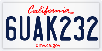 CA license plate 6UAK232