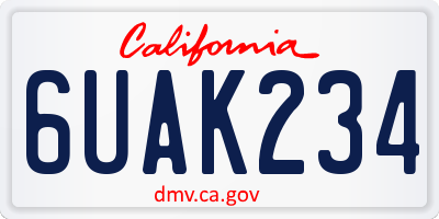 CA license plate 6UAK234