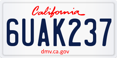 CA license plate 6UAK237
