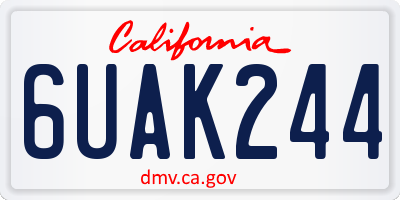 CA license plate 6UAK244