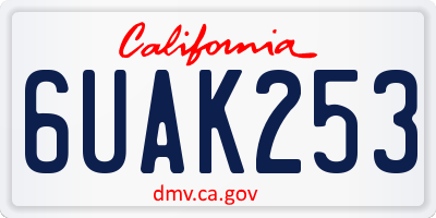 CA license plate 6UAK253