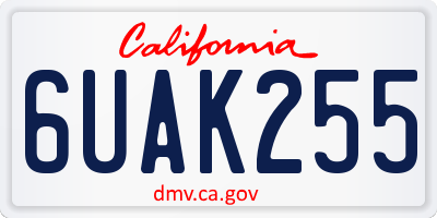 CA license plate 6UAK255