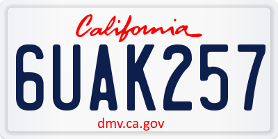 CA license plate 6UAK257