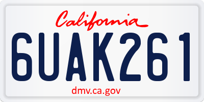 CA license plate 6UAK261