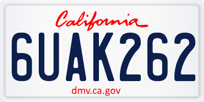 CA license plate 6UAK262
