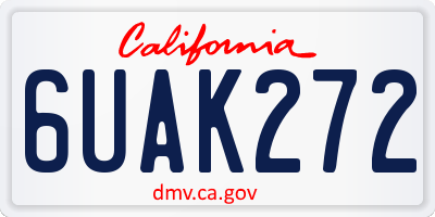 CA license plate 6UAK272