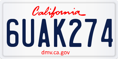CA license plate 6UAK274