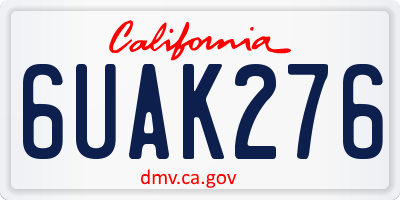 CA license plate 6UAK276
