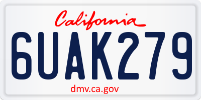 CA license plate 6UAK279