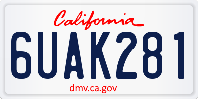 CA license plate 6UAK281