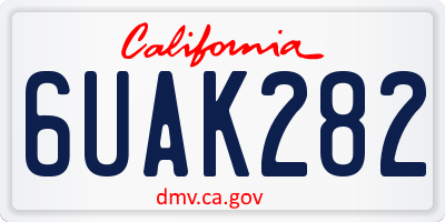 CA license plate 6UAK282