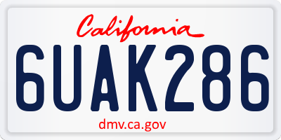 CA license plate 6UAK286