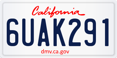 CA license plate 6UAK291