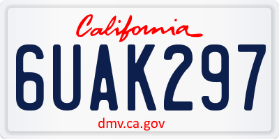 CA license plate 6UAK297