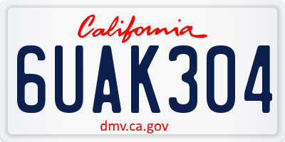 CA license plate 6UAK304