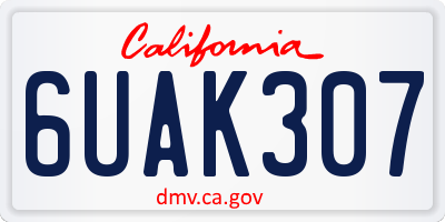 CA license plate 6UAK307