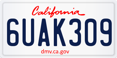 CA license plate 6UAK309