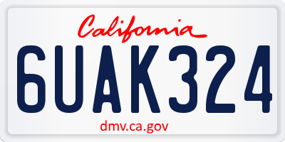 CA license plate 6UAK324