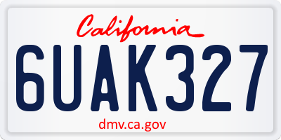 CA license plate 6UAK327
