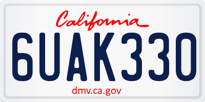 CA license plate 6UAK330