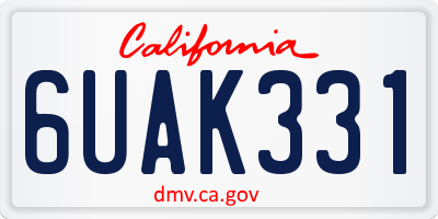 CA license plate 6UAK331