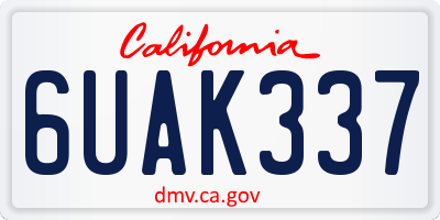 CA license plate 6UAK337