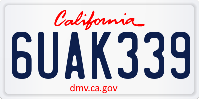 CA license plate 6UAK339